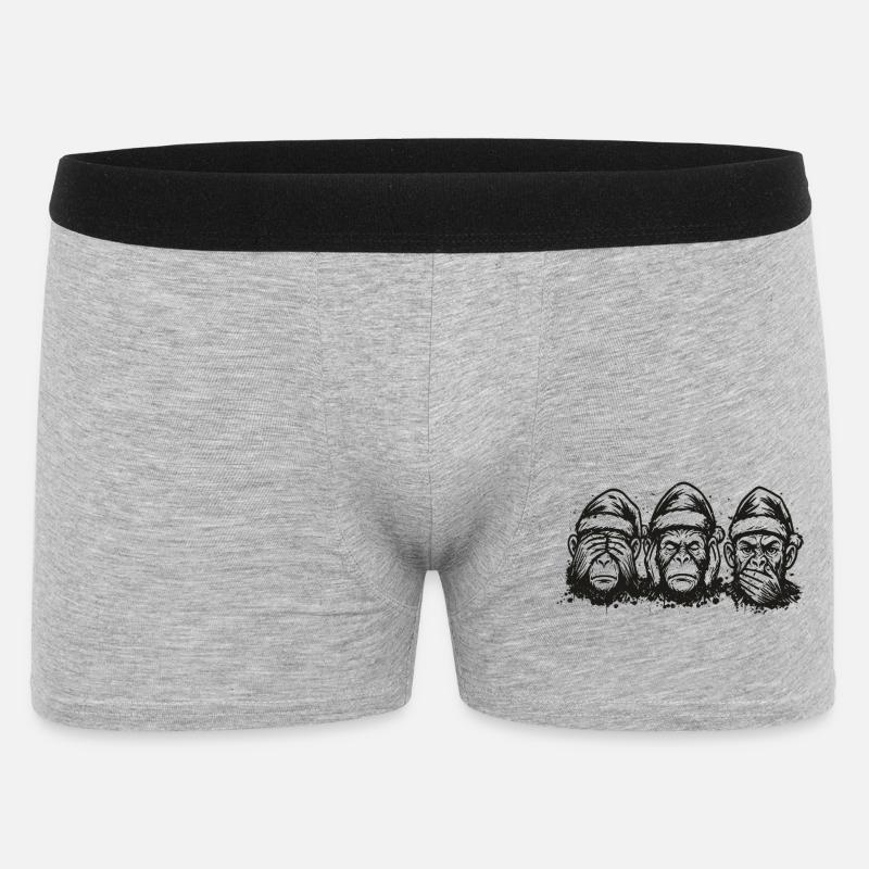 Tre aber - Julemandshatte - Boxer Shorts til mænd - grå meleret
