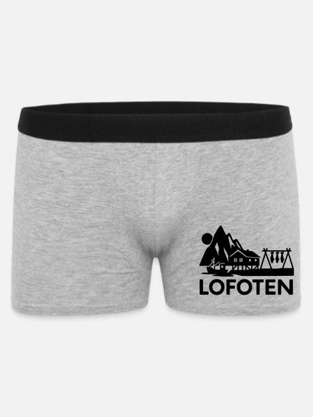 lofoten silhouette - Männer Boxer Shorts - Grau meliert
