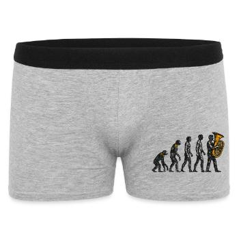 Evolution to Tuba Player Grunge Design - Men's Boxer Shorts - heather grey - Front