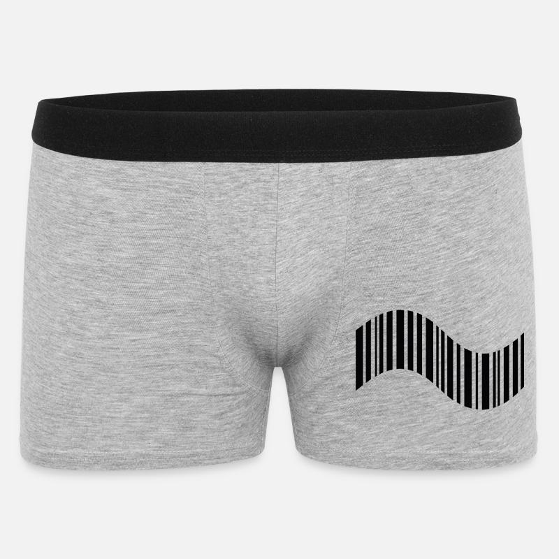 Code-barres en forme ondulée - Boxer Homme - gris chiné