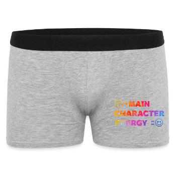 smile Main Character Energy - Männer Boxer Shorts - Grau meliert - Vorne