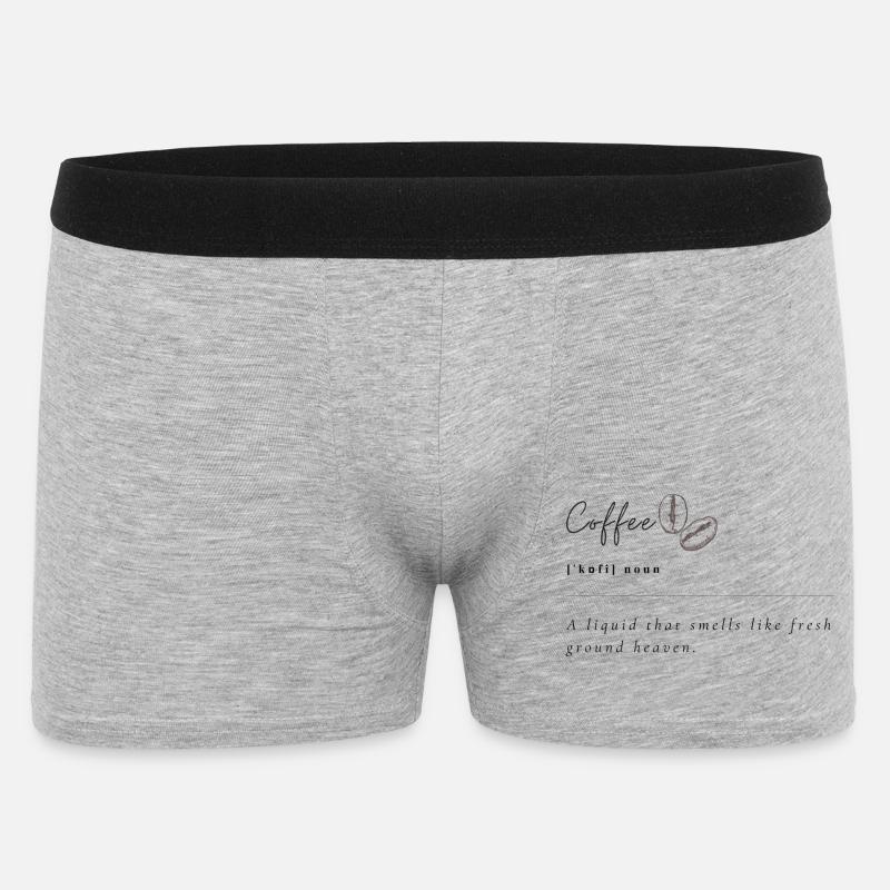 Impression minimale des grains de café - Boxer Homme - gris chiné