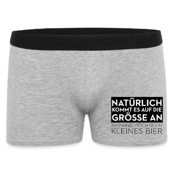 Natürlich kommt’s auf Größe an Shirt - Männer Boxer Shorts - Grau meliert - Vorne