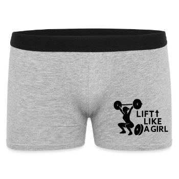 Soulever comme une fille Silhouette d’haltérophilie - Boxer Homme - gris chiné - Devant