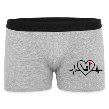 Golf Heart Sport Passion Ball Racket - Men's Boxer Shorts - heather grey - Front