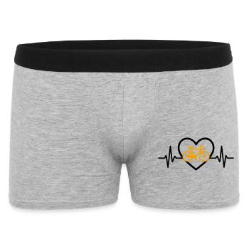 Cycling Heart Bicycle Passion Gift - Men's Boxer Shorts - heather grey - Front