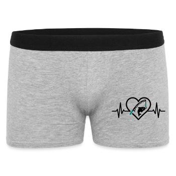 Angeln Herz Fisch Natur Leidenschaft - Männer Boxer Shorts - Grau meliert - Vorne