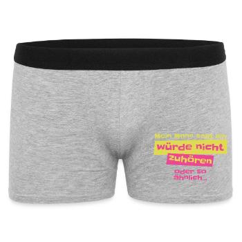 My husband says I don't listen Design - Men's Boxer Shorts - heather grey - Front