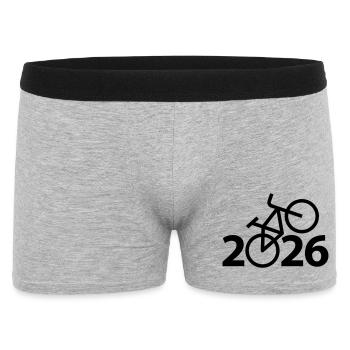 Radtour 2026, Mountainbike 2026, Fahrrad 2026 - Männer Boxer Shorts - Grau meliert - Vorne
