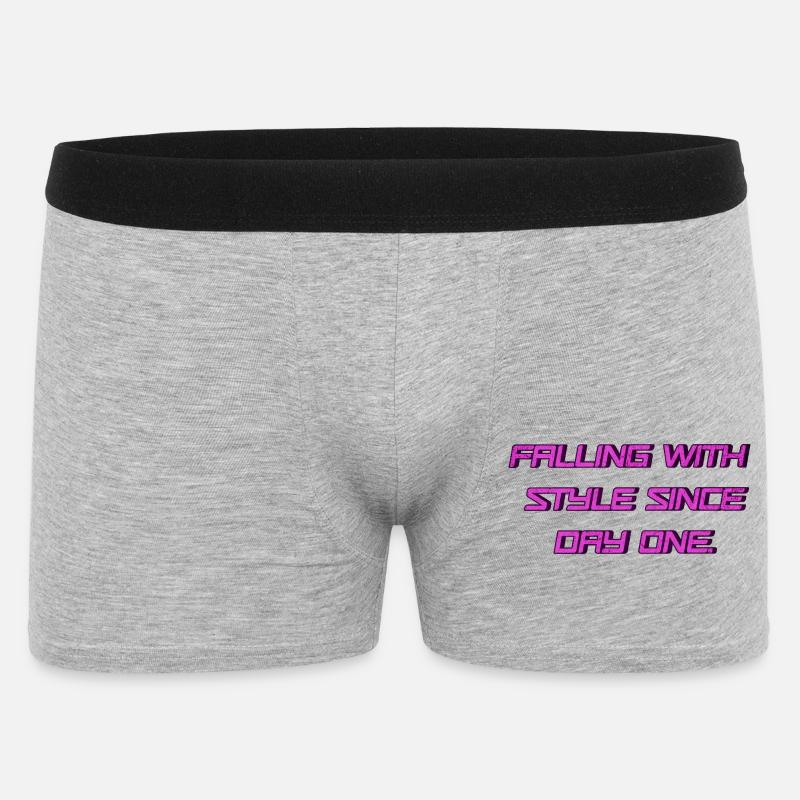Falling with Style since Day One 💥 - Männer Boxer Shorts - Grau meliert