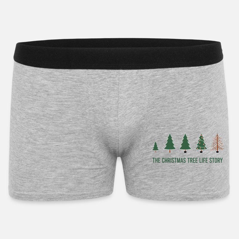 Christmas Tree Evolution – Funny Xmas Design - Men's Boxer Shorts - heather grey