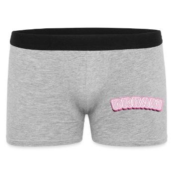 Dream 3D Typografie - Weiß & Pink 3D Wort-Design - Männer Boxer Shorts - Grau meliert - Vorne