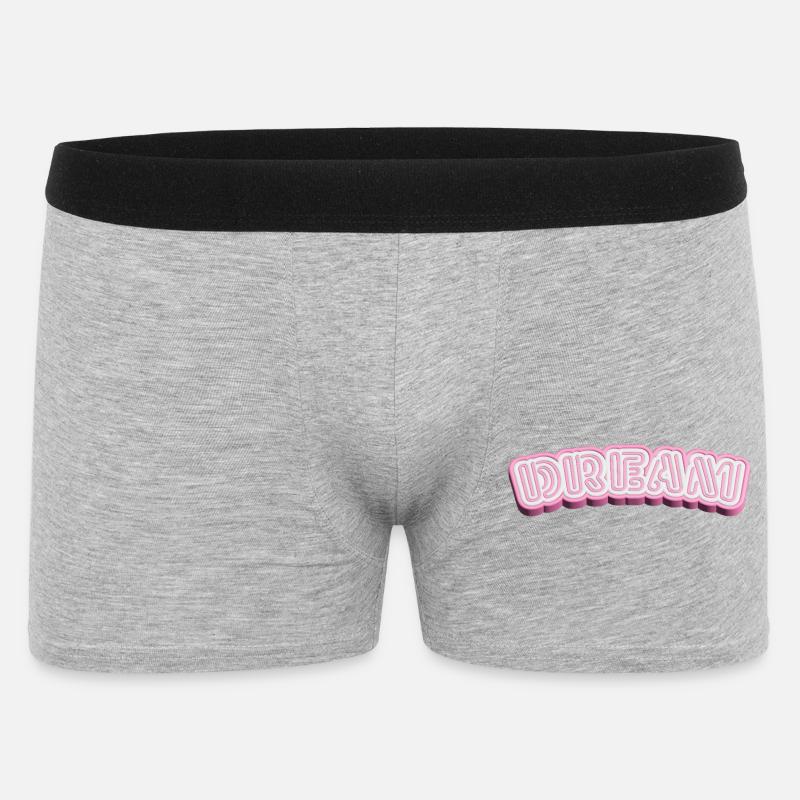 Typographie 3D de rêve - Conception de mots 3D en blanc et rose - Boxer Homme - gris chiné