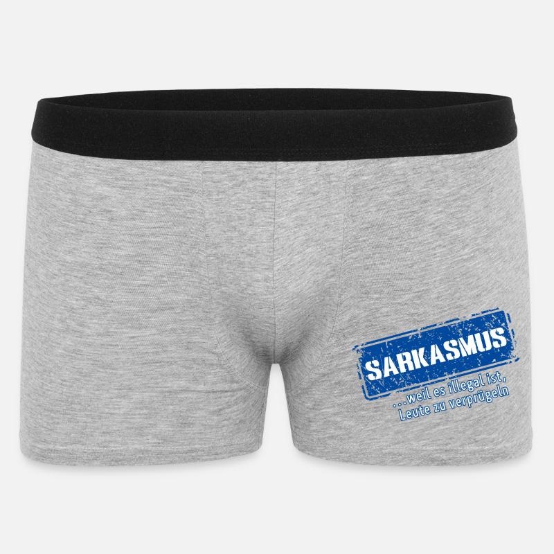 Sarcasme–... Parce que c’est illégal (Fun) - Boxer Homme - gris chiné