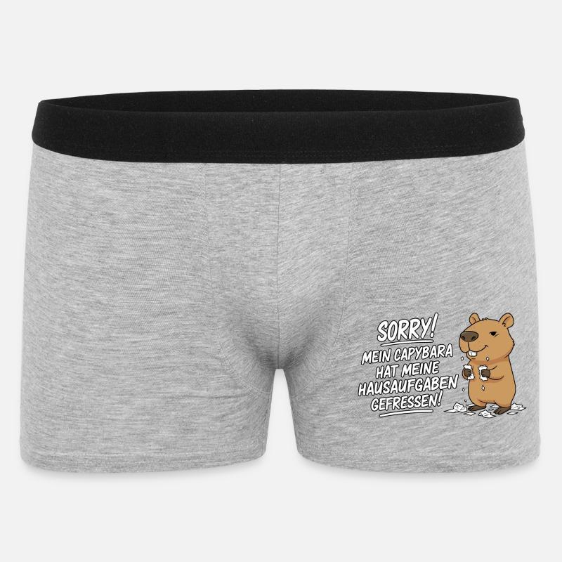 Pardon! Capybara a mangé mes devoirs - Boxer Homme - gris chiné
