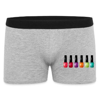Colorful nail polish with "Nails" typography motif - Men's Boxer Shorts - heather grey - Front