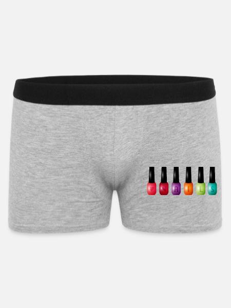 Färgglatt nagellack med typografimotivet "Nails" - Boxershorts Herr - gråmelerad