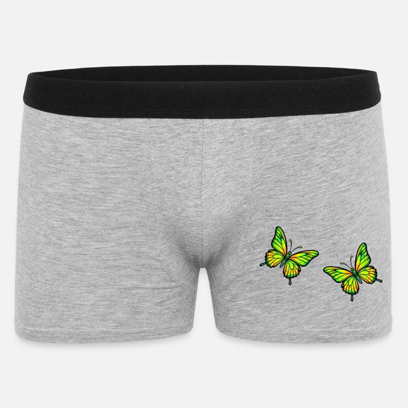 Leuchtende Schmetterlinge - Männer Boxer Shorts - Grau meliert