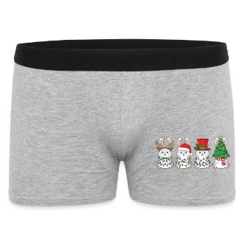 Rabbit Santa Claus Christmas Lights - Men's Boxer Shorts - heather grey - Front
