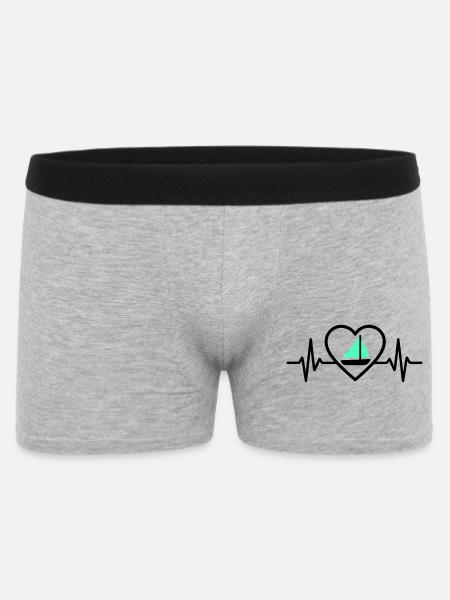 Heart Sailing – Passion Boat - Men's Boxer Shorts - heather grey