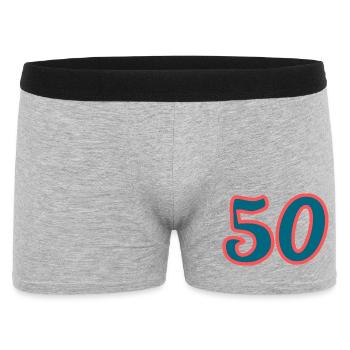50. 50 ANS. 50e ANNIVERSAIRE. ANNIVERSAIRE 50 ANS. - Boxer Homme - gris chiné - Devant