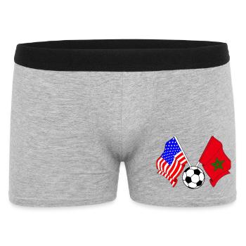 Football Maroc vs USA - Boxer Homme - gris chiné - Devant