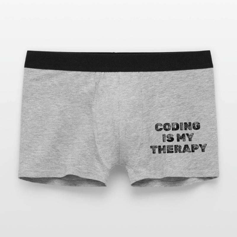 Coding Is My Therapy Developer Saying Men's Boxer Shorts
