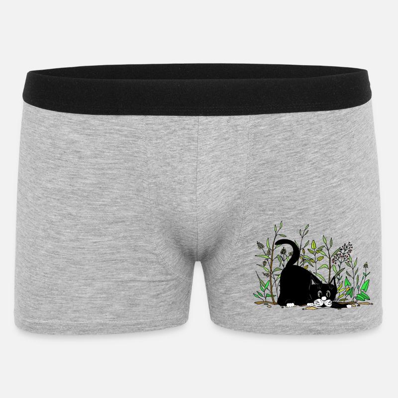 Katze - Männer Boxer Shorts - Grau meliert