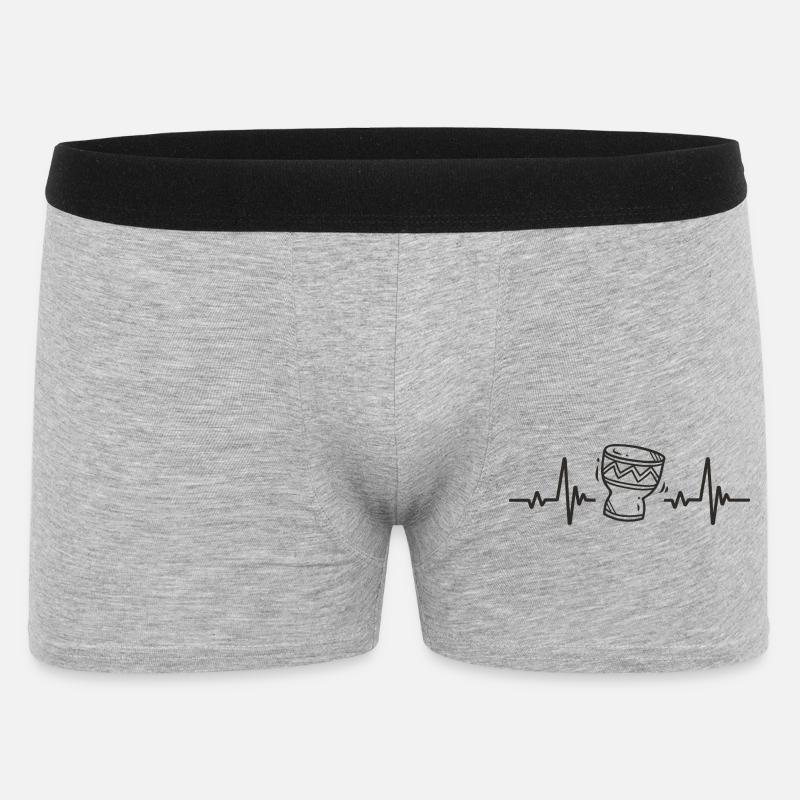 Djembe African Percussion Rhythm Music Herz - Männer Boxer Shorts - Grau meliert