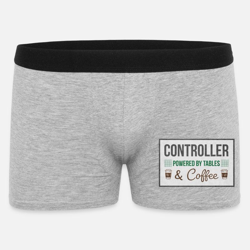Controller Powered by Tables & Coffee - Männer Boxer Shorts - Grau meliert