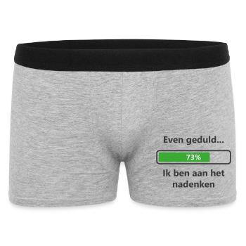 Geduldig... Ich denke nach - Männer Boxer Shorts - Grau meliert - Vorne