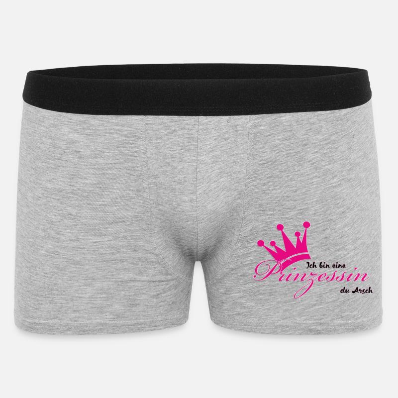 ich bin eine Prinzessin  - Männer Boxer Shorts - Grau meliert
