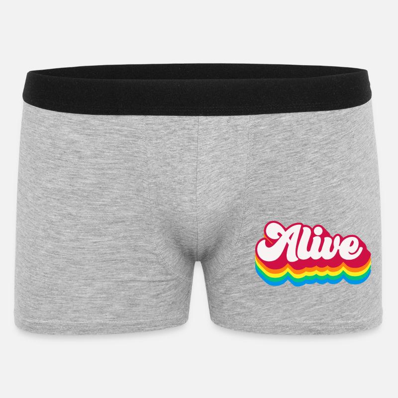Alive - Retro Rainbow 70s - Men's Boxer Shorts - heather grey