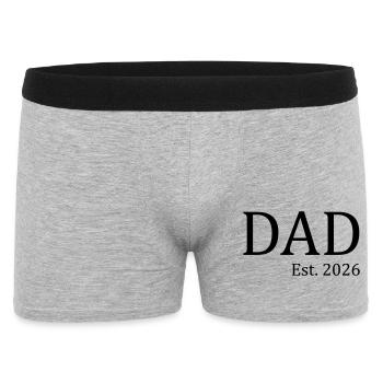 Dad Est. 2026 - Männer Boxer Shorts - Grau meliert - Vorne
