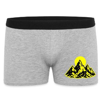 Berge Sonne - Männer Boxer Shorts - Grau meliert - Vorne