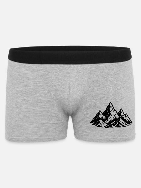 Berge Symbol Mountains - Männer Boxer Shorts - Grau meliert