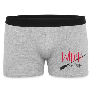 Hexe on Tour Logo - Männer Boxer Shorts - Grau meliert - Vorne