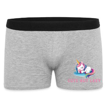 Mignon mais paresseux – Design de la licorne endormie - Boxer Homme - gris chiné - Devant