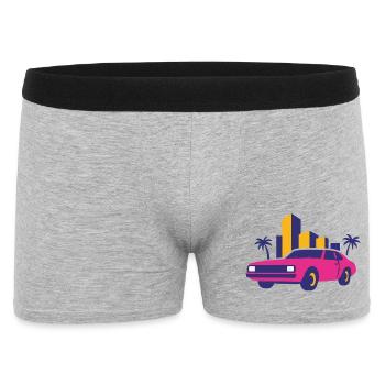 Retro Neon Skyline Limousine - Men's Boxer Shorts - heather grey - Front