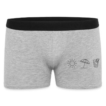 Summer Vibes – Minimalistisch Sonne & Drink Design - Männer Boxer Shorts - Grau meliert - Vorne