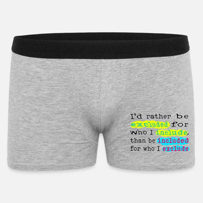 Include, don't exclude! - Männer Boxer Shorts - Grau meliert