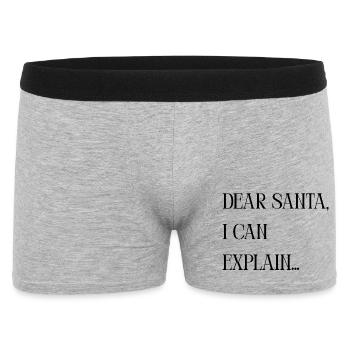 Title Dear Santa I can explain – Lustiger Spruch - Men's Boxer Shorts - heather grey - Front