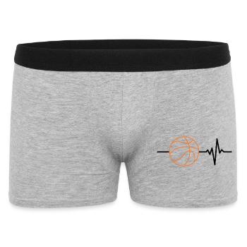 Basketball is my life, heartbeat, court - Men's Boxer Shorts - heather grey - Front