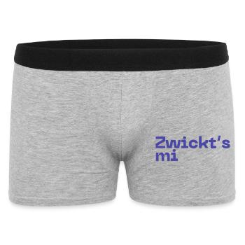 Zwickt's mi - Austropop - Männer Boxer Shorts - Grau meliert - Vorne