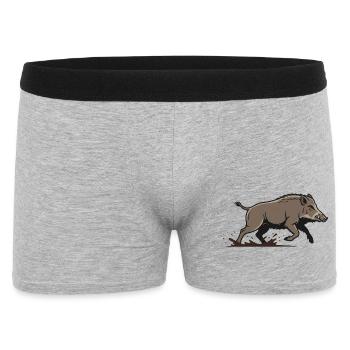 Boar Racing Attack Hunting - Men's Boxer Shorts - heather grey - Front