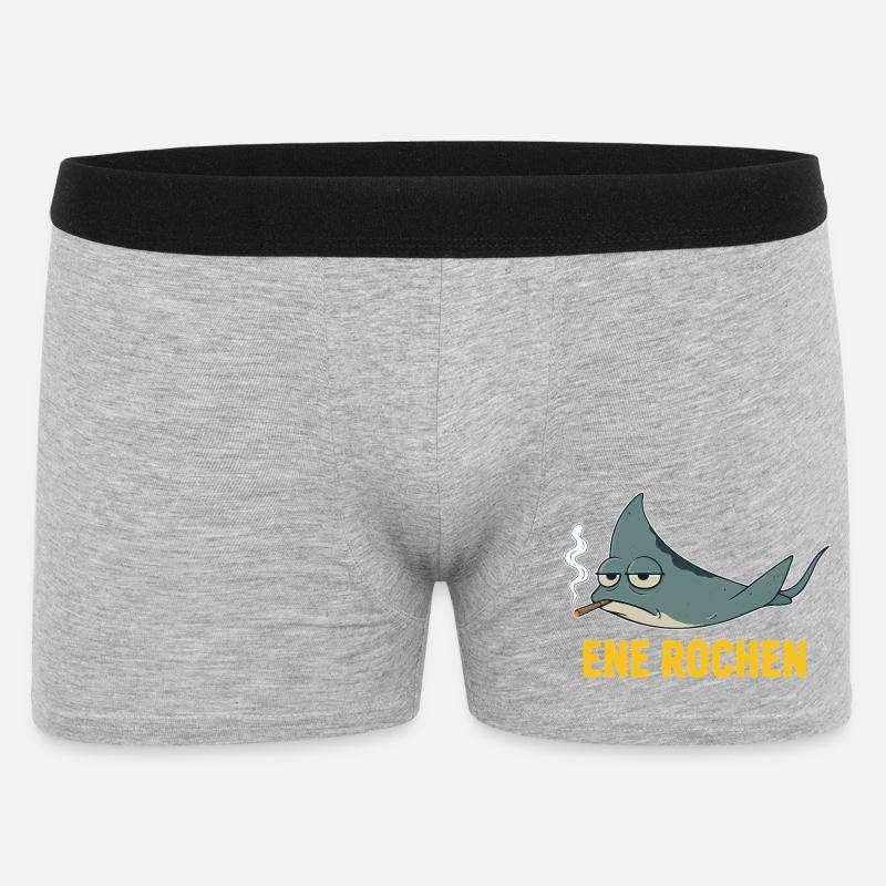 ENE ROCHEN Meme Raucher Spruch Zigaretten - Männer Boxer Shorts - Grau meliert