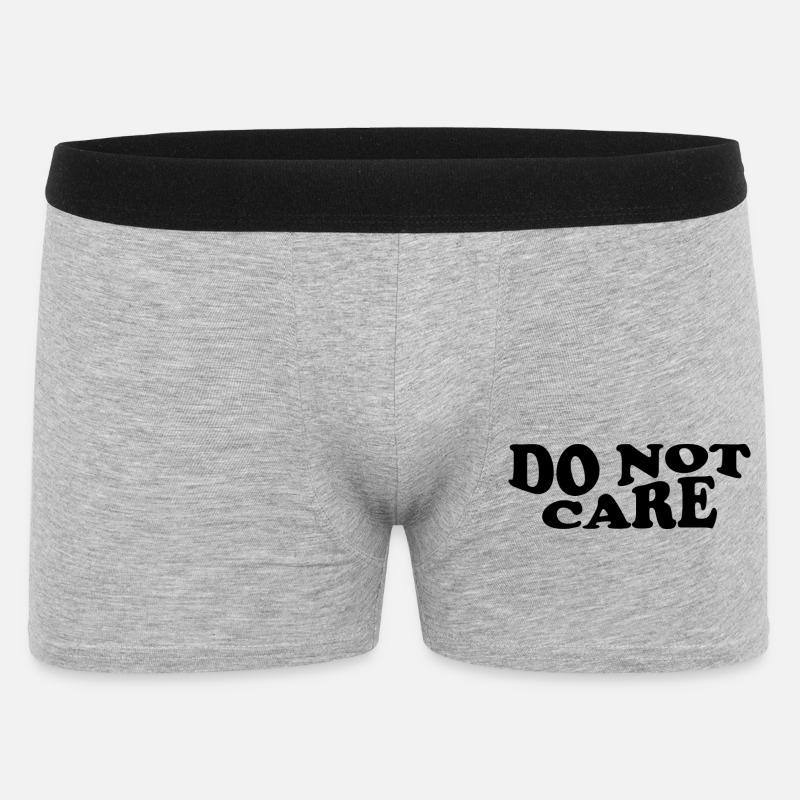Do Not Care – Freches Statement Design - Männer Boxer Shorts - Grau meliert