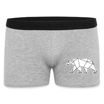 Polar Bär Polygon Eisbär Symbol - Männer Boxer Shorts - Grau meliert - Vorne