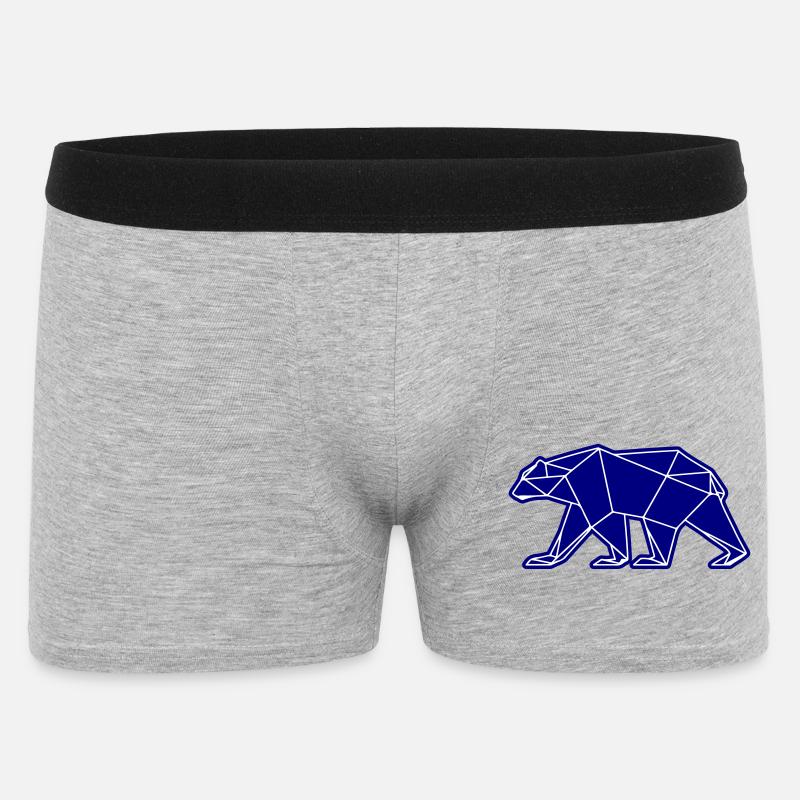 Eisbär Polar Bär Polygon Symbol - Männer Boxer Shorts - Grau meliert