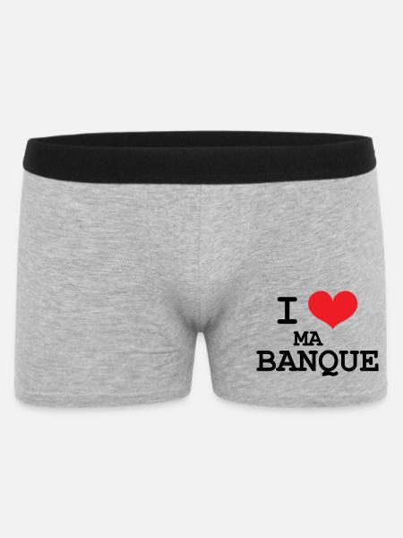 I love my bank - Men's Boxer Shorts - heather grey